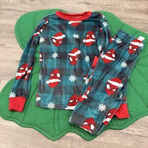 Spiderman Boys 10 Christmas Fleece Cozy Pajamas